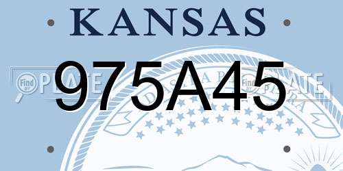 975A45 Kansas License Plate