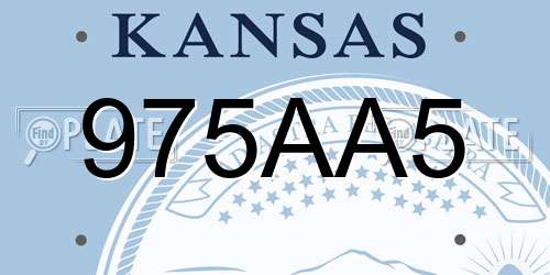 975AA5 Kansas License Plate