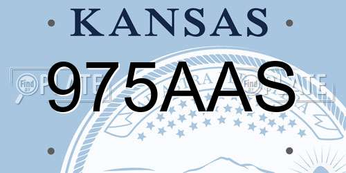 975AAS Kansas License Plate
