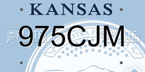 975CJM Kansas License Plate