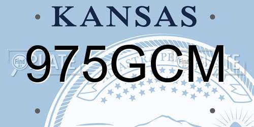 975GCM Kansas License Plate