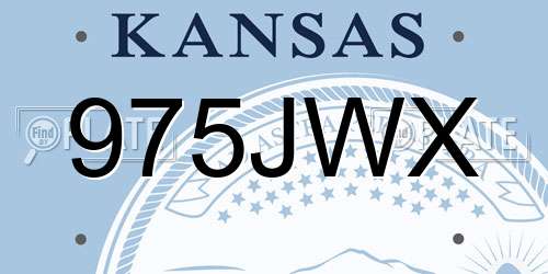 975JWX Kansas License Plate