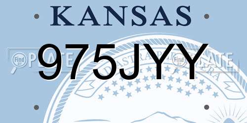 975JYY Kansas License Plate