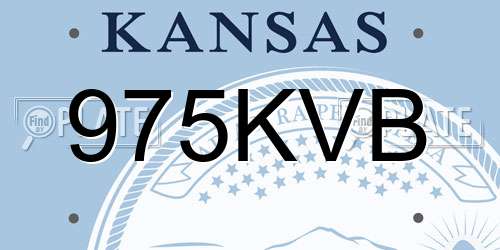 975KVB Kansas License Plate