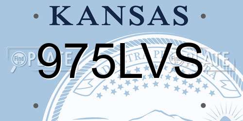 975LVS Kansas License Plate