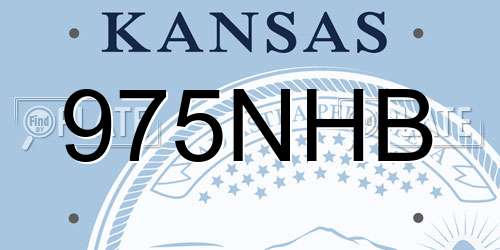 975NHB Kansas License Plate