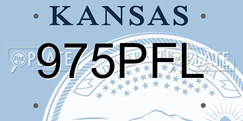 975PFL Kansas License Plate