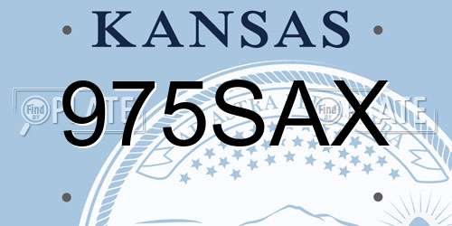 975SAX Kansas License Plate