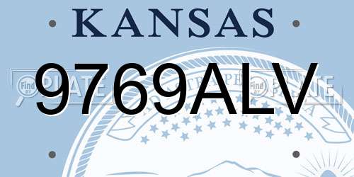 9769ALV Kansas License Plate