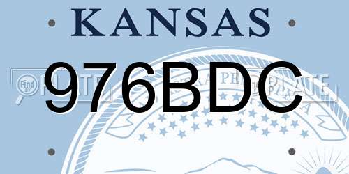 976BDC Kansas License Plate