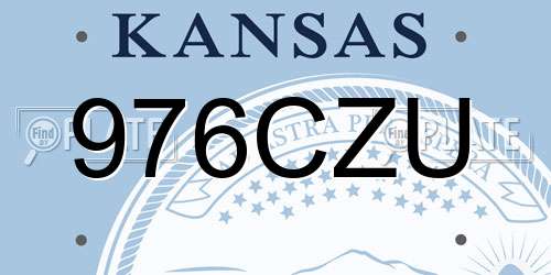 976CZU Kansas License Plate