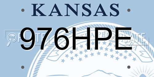 976HPE Kansas License Plate