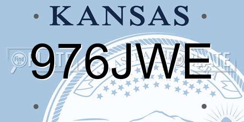 976JWE Kansas License Plate