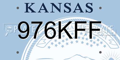 976KFF Kansas License Plate