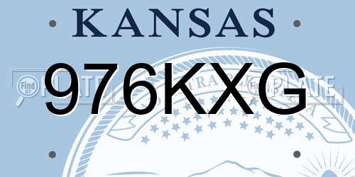 976KXG Kansas License Plate