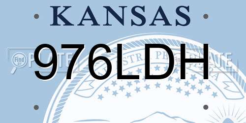976LDH Kansas License Plate