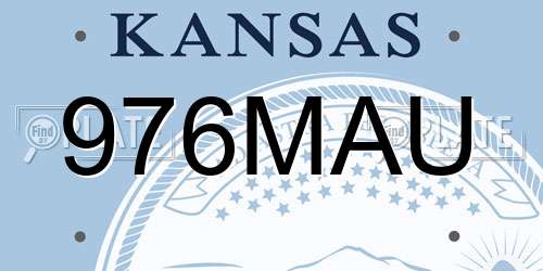 976MAU Kansas License Plate