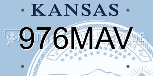 976MAV Kansas License Plate