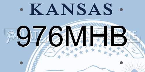 976MHB Kansas License Plate