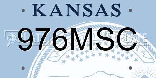 976MSC Kansas License Plate