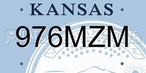 976MZM Kansas License Plate