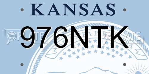 976NTK Kansas License Plate