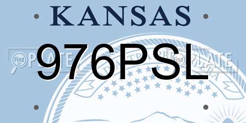 976PSL Kansas License Plate