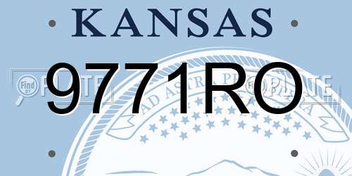9771RO Kansas License Plate