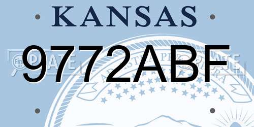 9772ABF Kansas License Plate