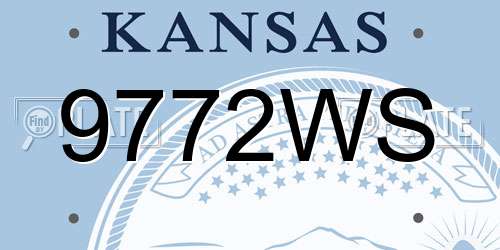 9772WS Kansas License Plate