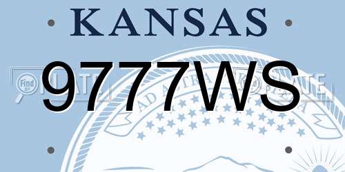 9777WS Kansas License Plate