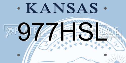 977HSL Kansas License Plate
