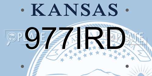 977IRD Kansas License Plate