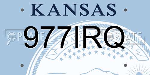 977IRQ Kansas License Plate