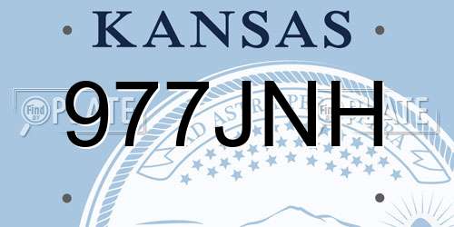 977JNH Kansas License Plate