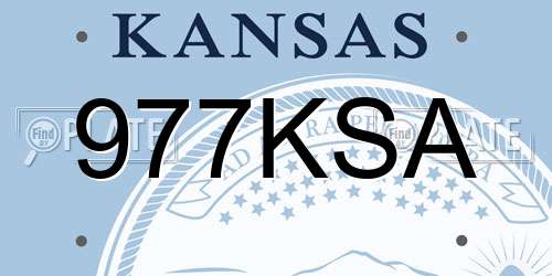 977KSA Kansas License Plate