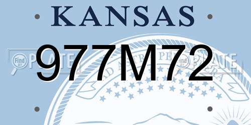 977M72 Kansas License Plate
