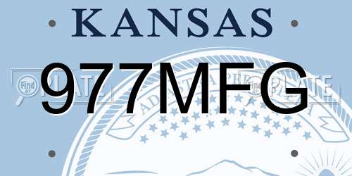 977MFG Kansas License Plate