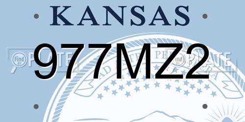 977MZ2 Kansas License Plate