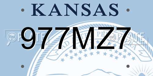 977MZ7 Kansas License Plate