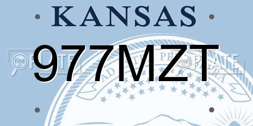 977MZT Kansas License Plate