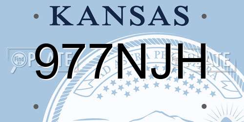 977NJH Kansas License Plate