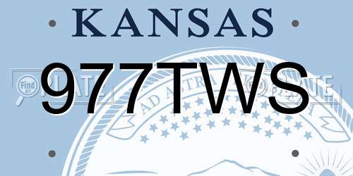 977TWS Kansas License Plate