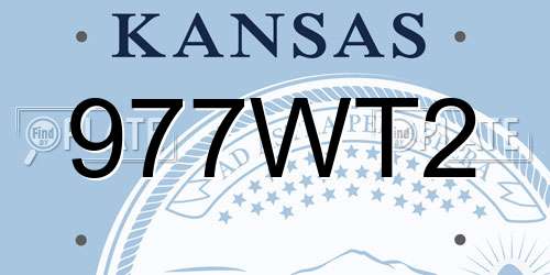 977WT2 Kansas License Plate