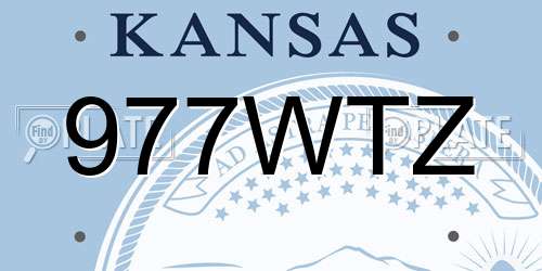 977WTZ Kansas License Plate