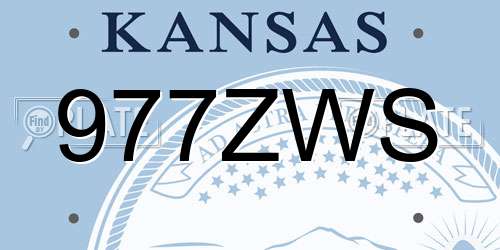 977ZWS Kansas License Plate