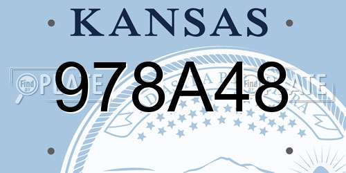 978A48 Kansas License Plate