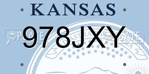 978JXY Kansas License Plate
