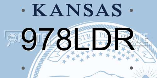 978LDR Kansas License Plate