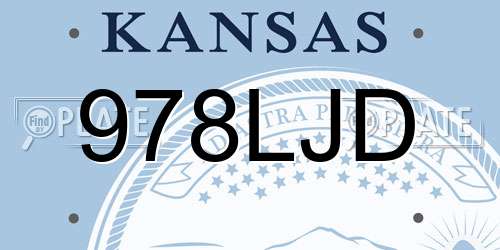 978LJD Kansas License Plate